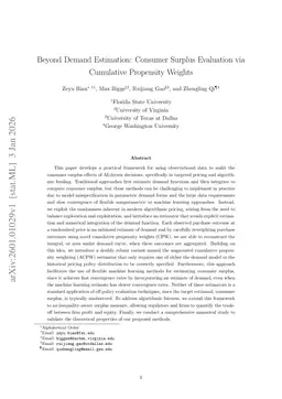 Beyond Demand Estimation: Consumer Surplus Evaluation via Cumulative Propensity Weights