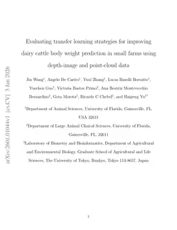 Evaluating transfer learning strategies for improving dairy cattle body weight prediction in small farms using depth-image and point-cloud data