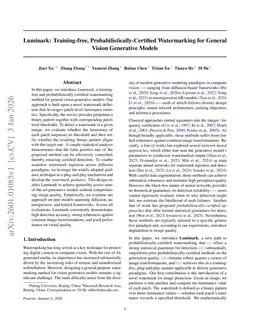 Luminark: Training-free, Probabilistically-Certified Watermarking for General Vision Generative Models