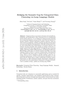 Bridging the Semantic Gap for Categorical Data Clustering via Large Language Models