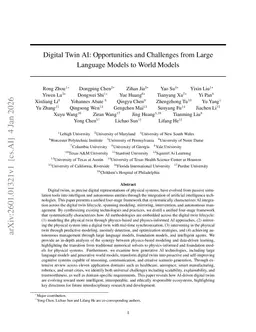 Digital Twin AI: Opportunities and Challenges from Large Language Models to World Models