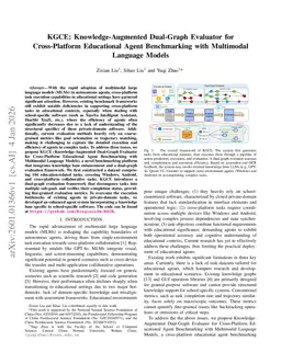 KGCE: Knowledge-Augmented Dual-Graph Evaluator for Cross-Platform Educational Agent Benchmarking with Multimodal Language Models