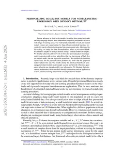 Personalizing black-box models for nonparametric regression with minimax optimality