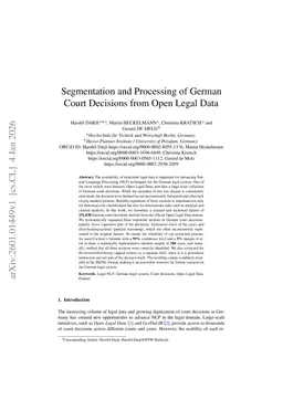 Segmentation and Processing of German Court Decisions from Open Legal Data