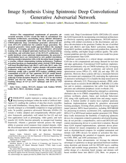 Image Synthesis Using Spintronic Deep Convolutional Generative Adversarial Network