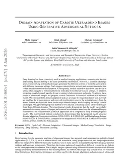 Domain Adaptation of Carotid Ultrasound Images using Generative Adversarial Network
