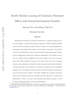 Double Machine Learning of Continuous Treatment Effects with General Instrumental Variables