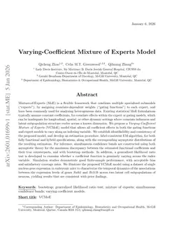 Varying-Coefficient Mixture of Experts Model