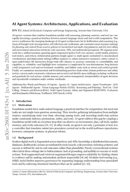 AI Agent Systems: Architectures, Applications, and Evaluation