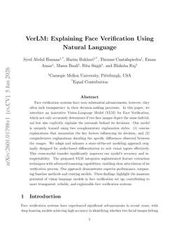 VerLM: Explaining Face Verification Using Natural Language