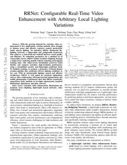 RRNet: Configurable Real-Time Video Enhancement with Arbitrary Local Lighting Variations