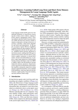 Agentic Memory: Learning Unified Long-Term and Short-Term Memory Management for Large Language Model Agents