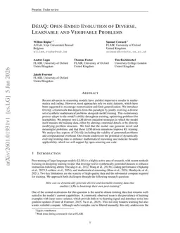 DéjàQ: Open-Ended Evolution of Diverse, Learnable and Verifiable Problems