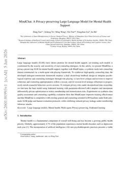 Towards Privacy-Preserving Mental Health Support with Large Language Models