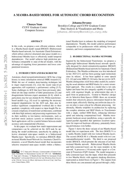 A Mamba-Based Model for Automatic Chord Recognition