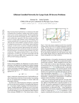 Efficient Unrolled Networks for Large-Scale 3D Inverse Problems