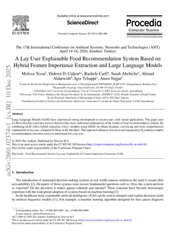 A Lay User Explainable Food Recommendation System Based on Hybrid Feature Importance Extraction and Large Language Models