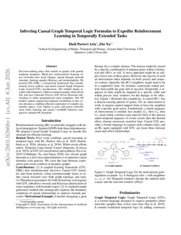 Inferring Causal Graph Temporal Logic Formulas to Expedite Reinforcement Learning in Temporally Extended Tasks