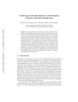 Validating Generalist Robots with Situation Calculus and STL Falsification