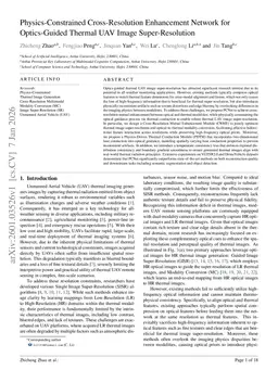 Physics-Constrained Cross-Resolution Enhancement Network for Optics-Guided Thermal UAV Image Super-Resolution