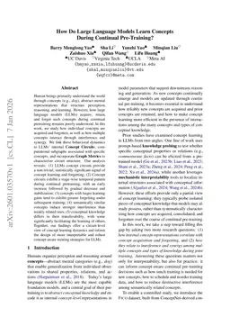 How Do Large Language Models Learn Concepts During Continual Pre-Training?
