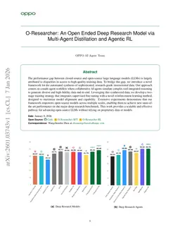 O-Researcher: An Open Ended Deep Research Model via Multi-Agent Distillation and Agentic RL
