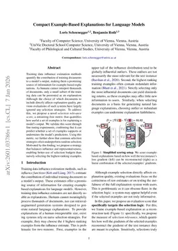 Compact Example-Based Explanations for Language Models