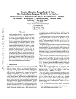 Domain-Adaptation through Synthetic Data: Fine-Tuning Large Language Models for German Law