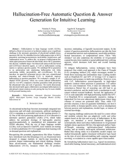 Hallucination-Free Automatic Question & Answer Generation for Intuitive Learning