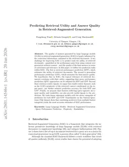 Predicting Retrieval Utility and Answer Quality in Retrieval-Augmented Generation