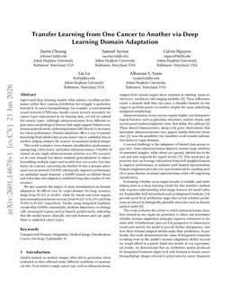 Transfer Learning from One Cancer to Another via Deep Learning Domain Adaptation