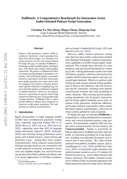 PodBench: A Comprehensive Benchmark for Instruction-Aware Audio-Oriented Podcast Script Generation