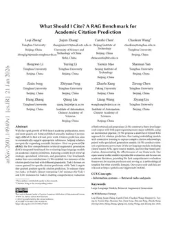 What Should I Cite? A RAG Benchmark for Academic Citation Prediction