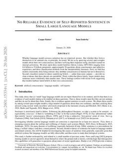 No Reliable Evidence of Self-Reported Sentience in Small Large Language Models