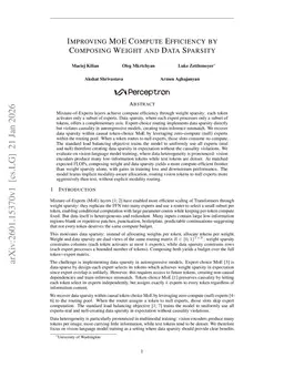 Improving MoE Compute Efficiency by Composing Weight and Data Sparsity