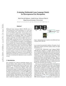 Evaluating Multimodal Large Language Models for Heterogeneous Face Recognition