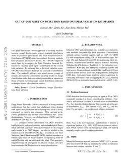 Out-of-Distribution Detection Based on Total Variation Estimation