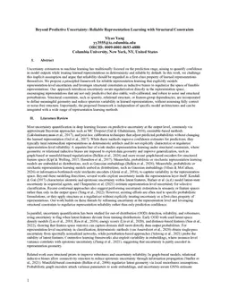 Beyond Predictive Uncertainty: Reliable Representation Learning with Structural Constraints