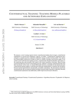 Counterfactual Training: Teaching Models Plausible and Actionable Explanations