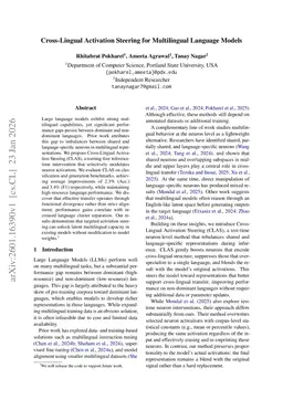 Cross-Lingual Activation Steering for Multilingual Language Models
