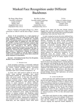 Masked Face Recognition under Different Backbones