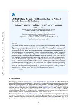 CORD: Bridging the Audio-Text Reasoning Gap via Weighted On-policy Cross-modal Distillation