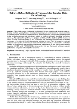 Retrieve-Refine-Calibrate: A Framework for Complex Claim Fact-Checking
