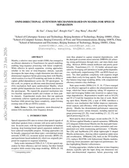 Omni-directional attention mechanism based on Mamba for speech separation