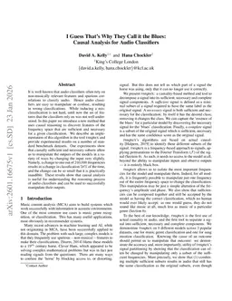 I Guess That's Why They Call it the Blues: Causal Analysis for Audio Classifiers