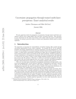 Uncertainty propagation through trained multi-layer perceptrons: Exact analytical results