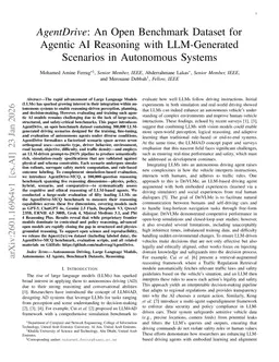 AgentDrive: An Open Benchmark Dataset for Agentic AI Reasoning with LLM-Generated Scenarios in Autonomous Systems