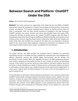 Between Search and Platform: ChatGPT Under the DSA