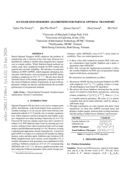 Accelerated Sinkhorn Algorithms for Partial Optimal Transport
