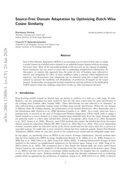 Source-Free Domain Adaptation by Optimizing Batch-Wise Cosine Similarity